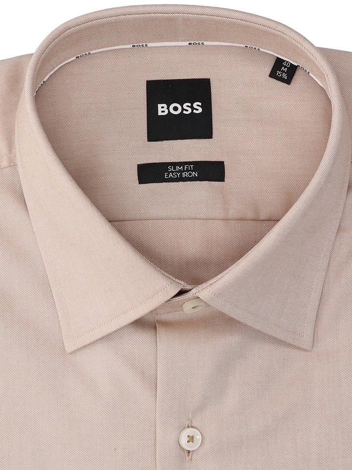 Beige katoenen hemd (slim fit) met lange mouwen Hugo Boss