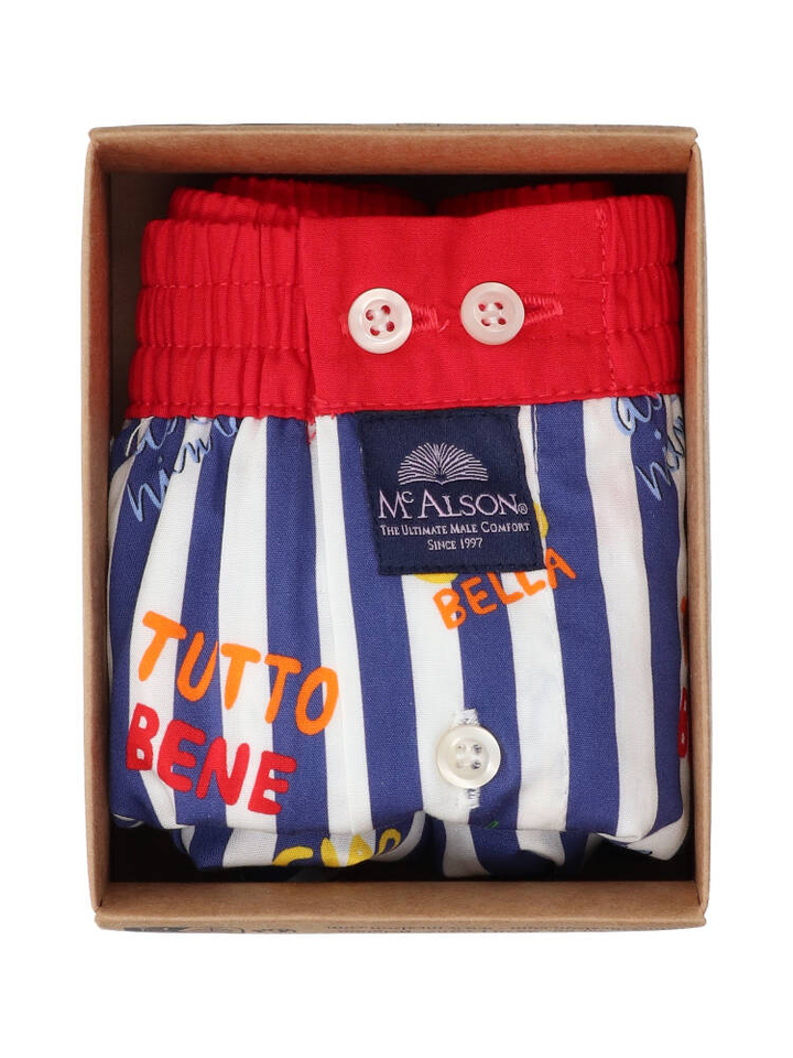 Wit met blauw gestreepte boxershort Tutto Bene Mc Alson 