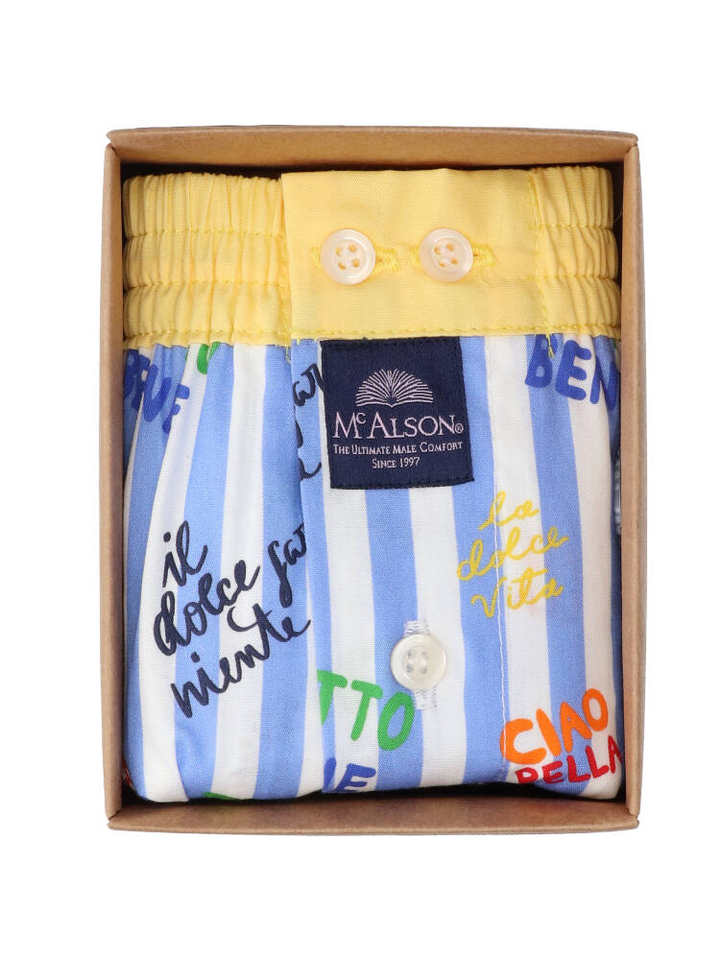 Wit met blauw gestreepte boxershort La Dolce Vita Mc Alson