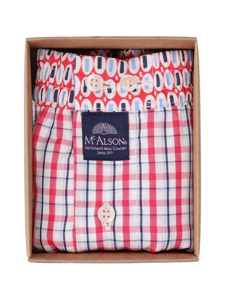 Wit katoenen boxershort met ruiten Mc Alson 