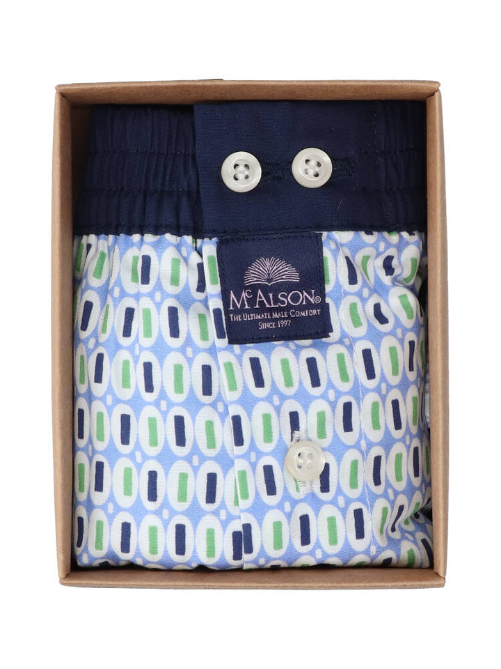 Lichtblauwe boxershort met details van groen Mc Alson 