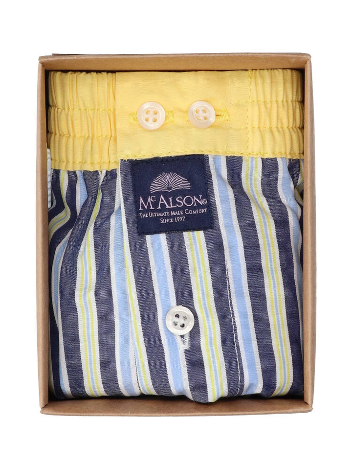 Blauw met geel gestreepte boxershort Mc Alson