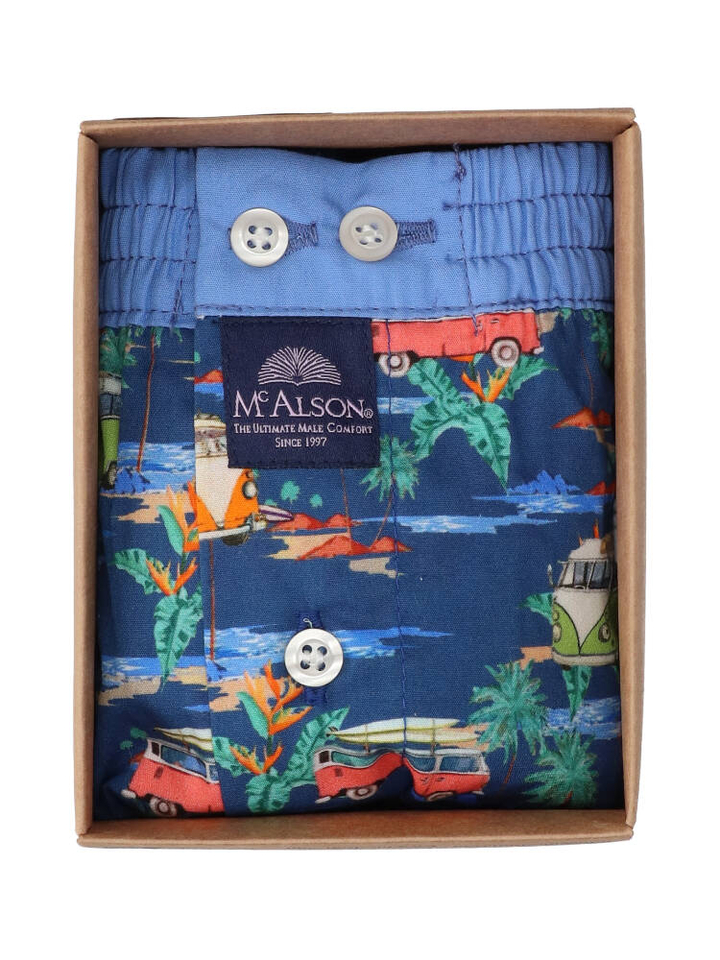 Blauwe boxershort met VW busjes Mc Alson