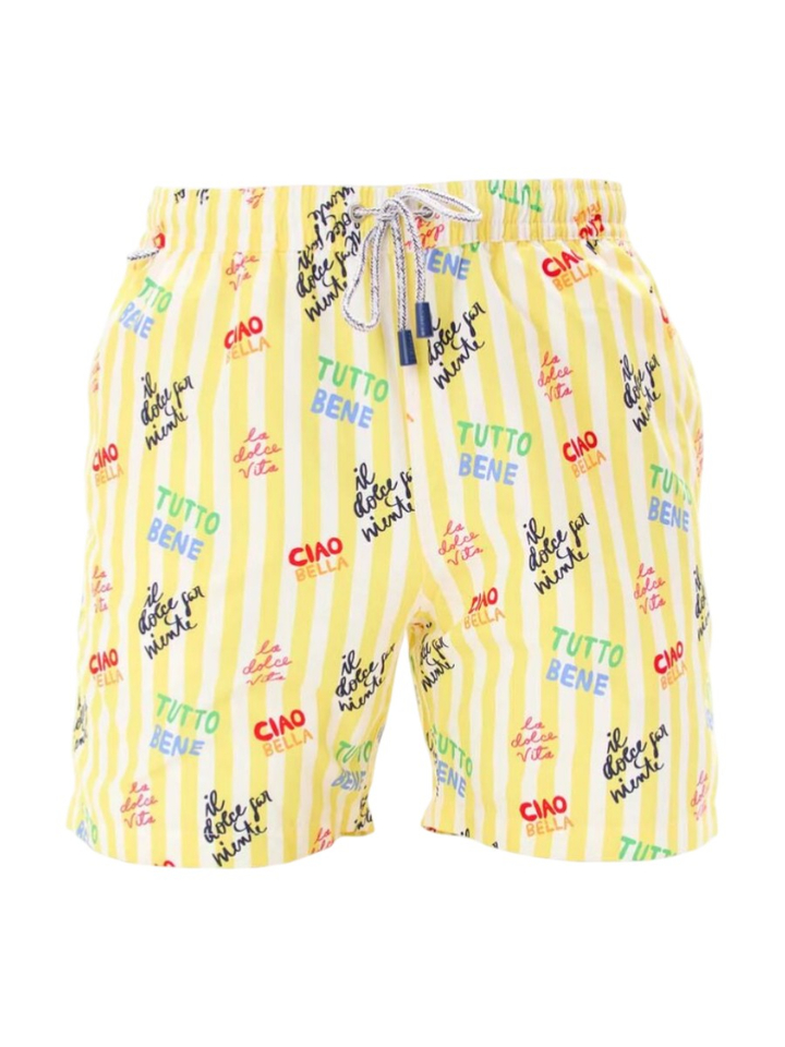 Gele gestreepte zwemshort La Dolce Vita Mc Alson 