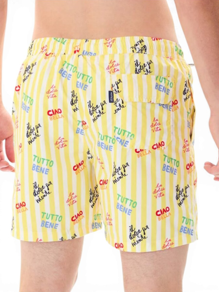 Gele gestreepte zwemshort La Dolce Vita Mc Alson 