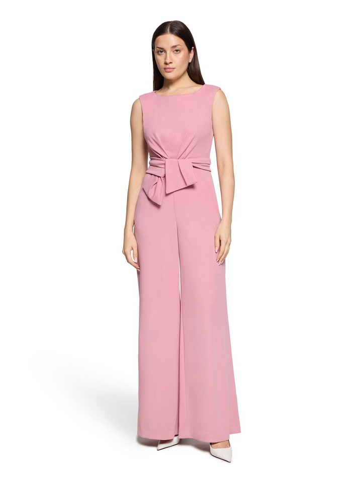 Roze geklede jumpsuit met knoop detail Vera Mont