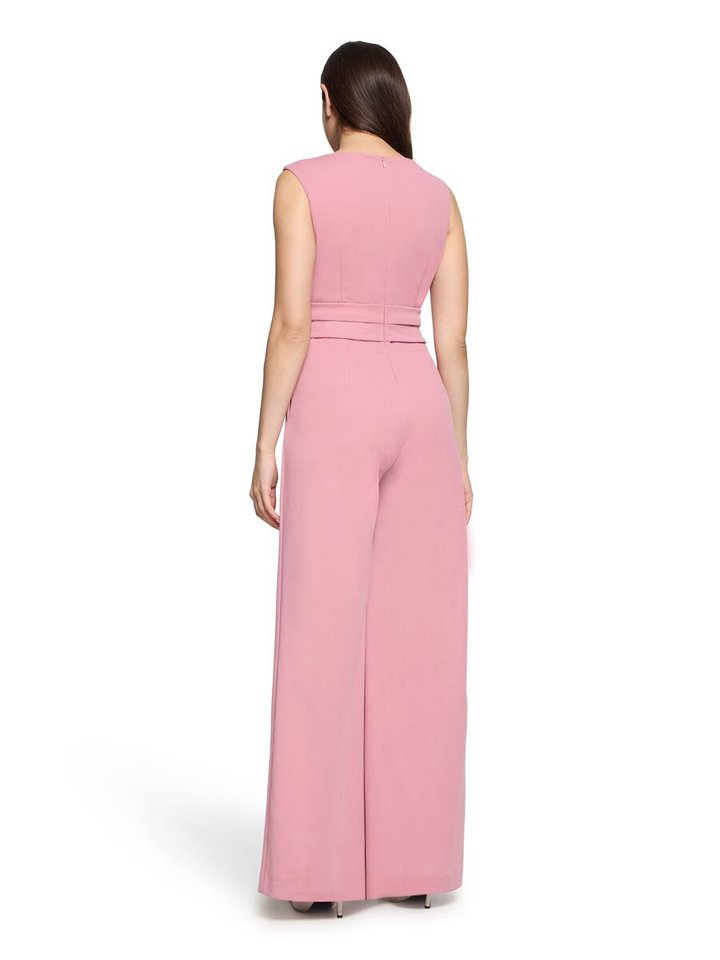 Roze geklede jumpsuit met knoop detail Vera Mont