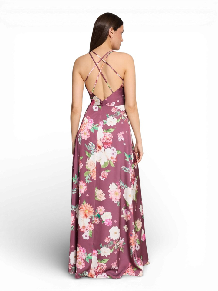 Feestelijke maxi-jurk met open rug in bloemenprint Vera Mont
