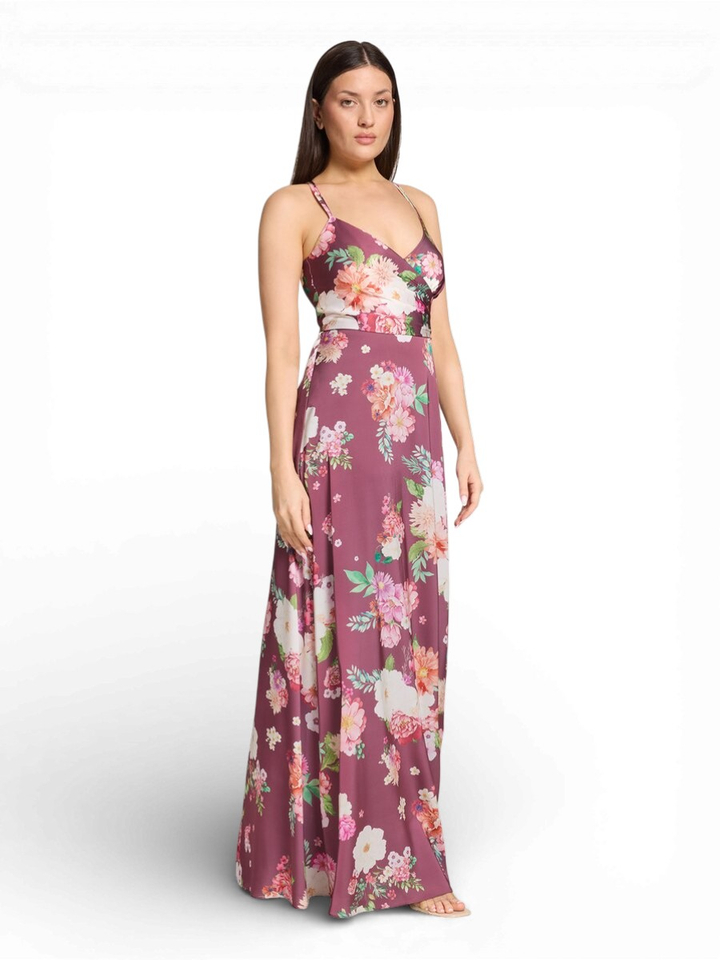 Feestelijke maxi-jurk met open rug in bloemenprint Vera Mont