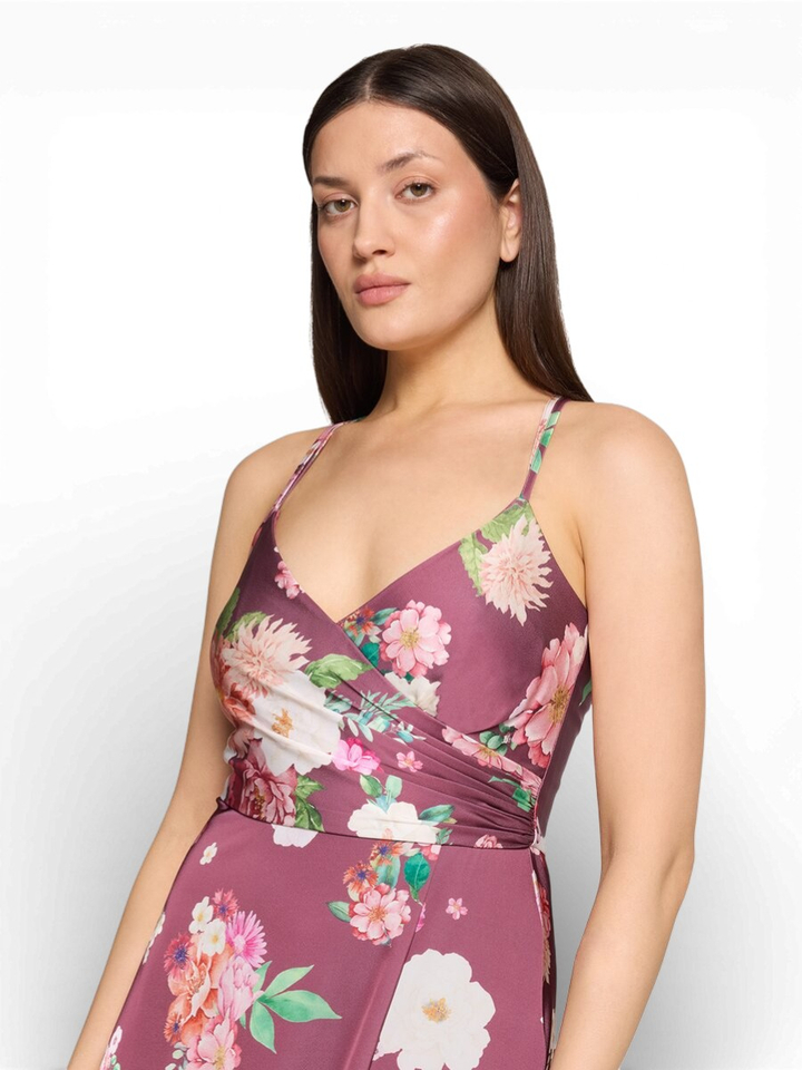 Feestelijke maxi-jurk met open rug in bloemenprint Vera Mont