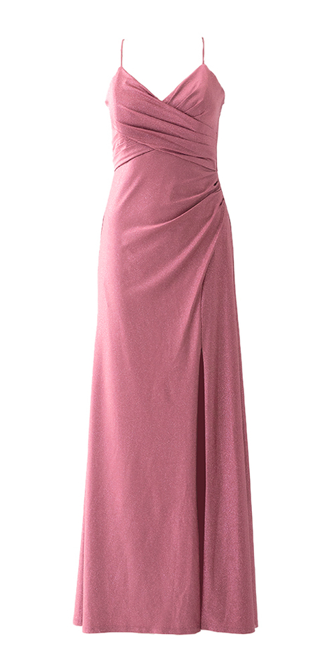 Bordeaux lang glitter jurk met open rug Vera Mont
