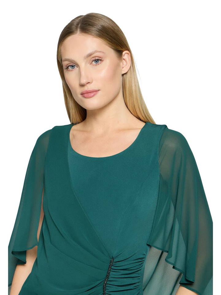 Groene feestjurk met parel detail Vera Mont