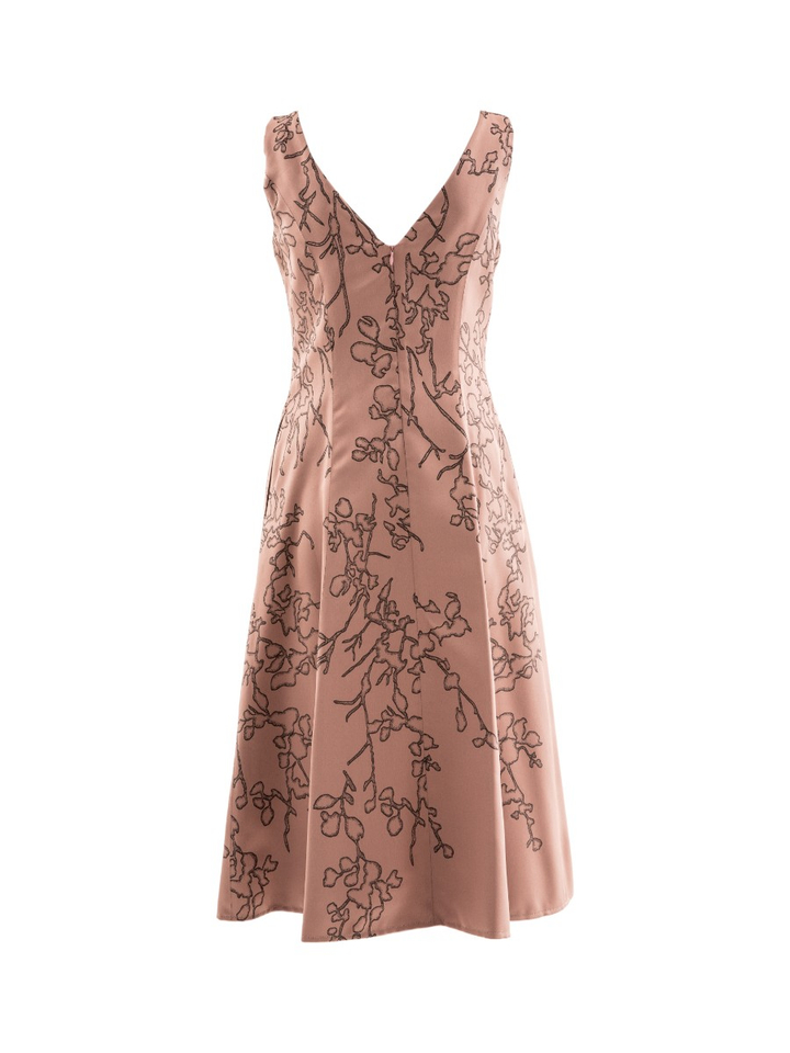 Roze bruine feestjurk met print Vera Mont 