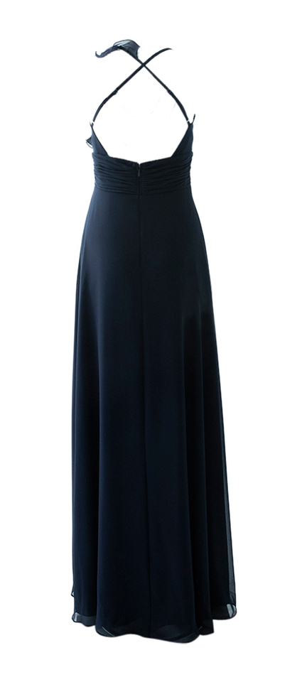Donkerblauwe feestelijke jurk met split vooraan Vera Mont