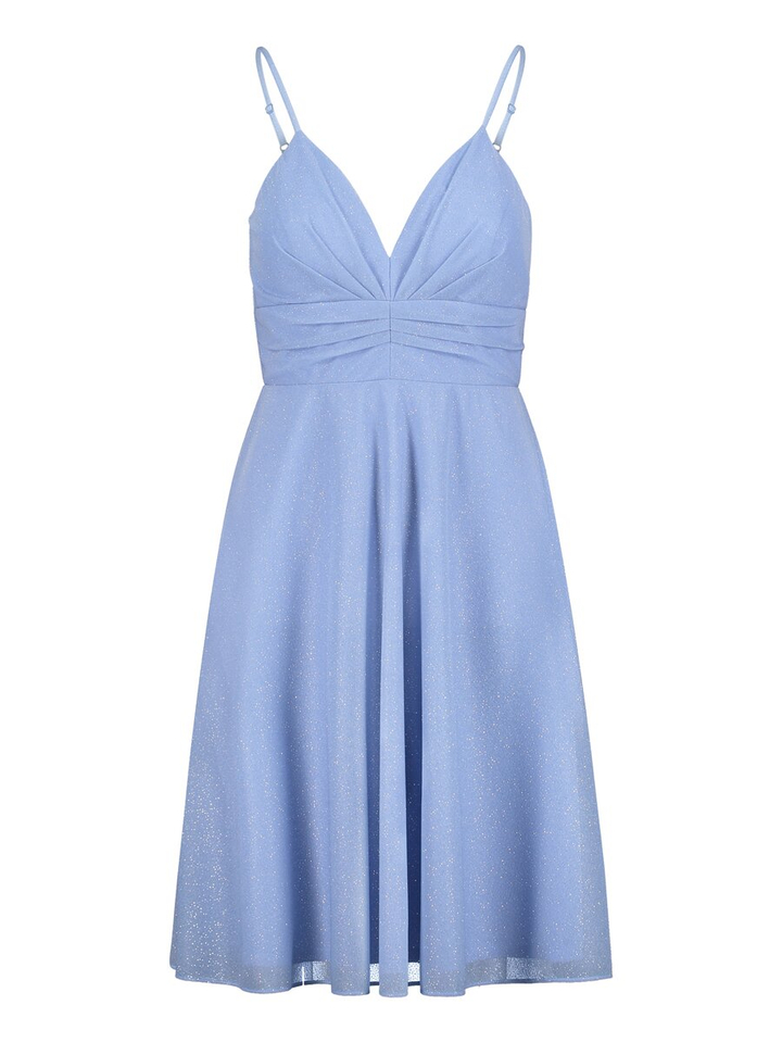 Lichtblauw glitter feestjurk Vera Mont