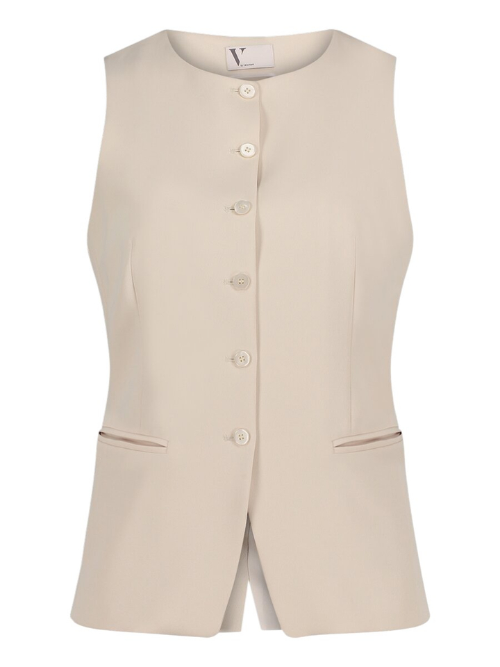 Beige gilet met knoopsluiting Vera Mont 