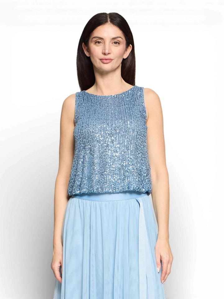 Blauwe glittertop Vera Mont 