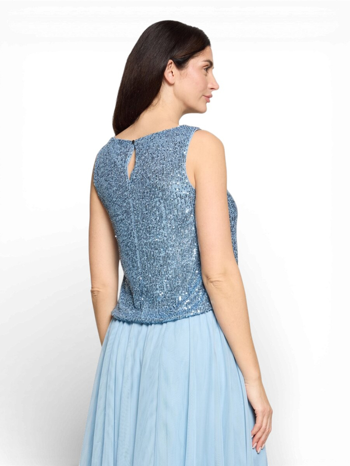 Blauwe glittertop Vera Mont 