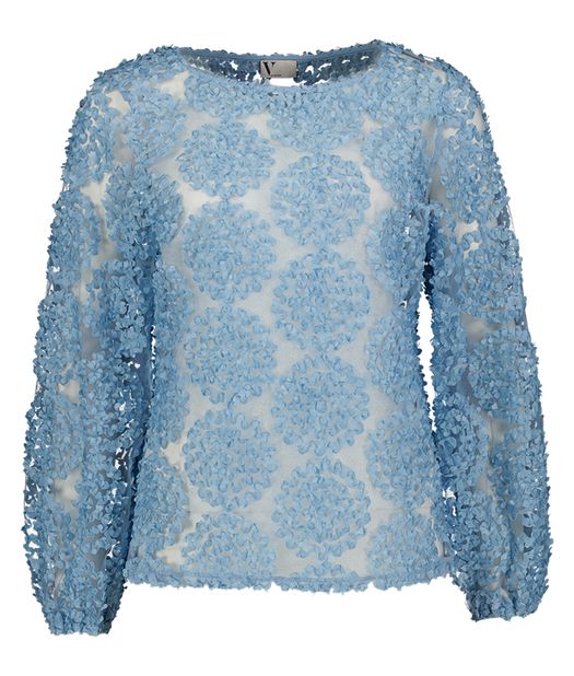 Blauwe geklede bloes Vera Mont