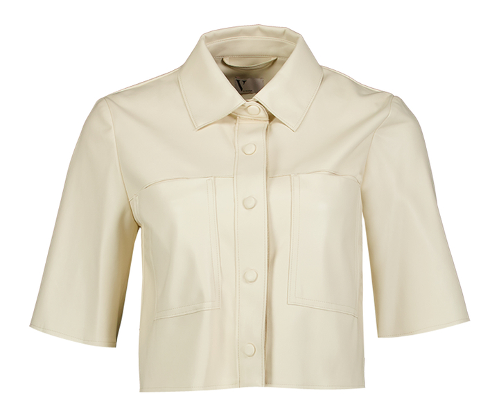 Ecru korte jas in lederlook Vera Mont 