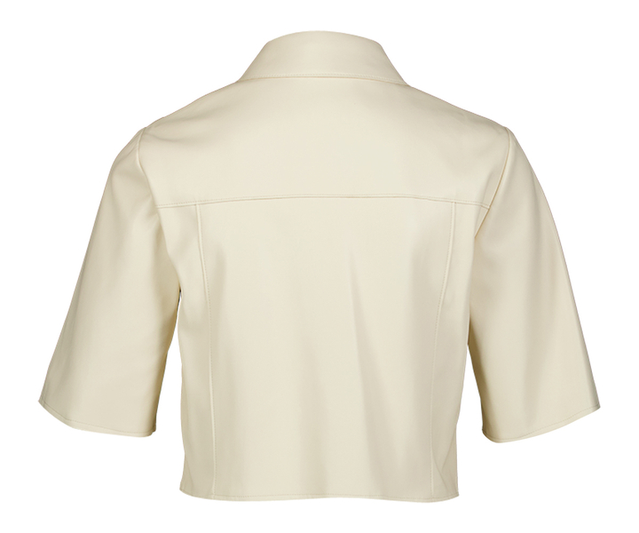 Ecru korte jas in lederlook Vera Mont 