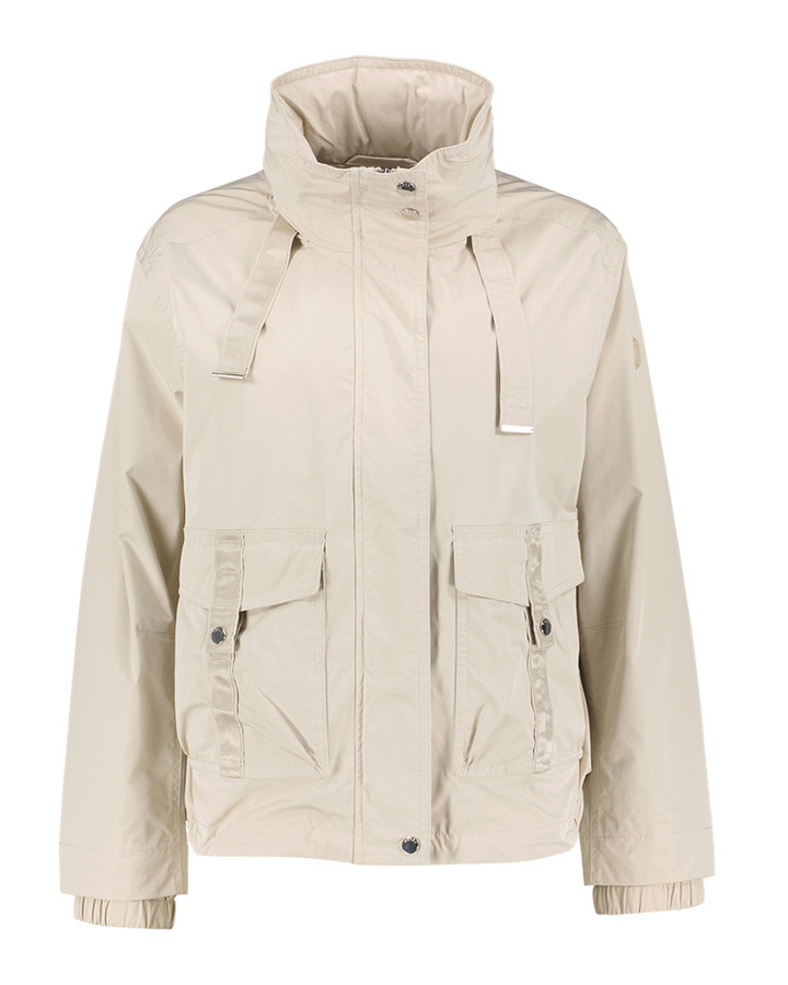 Beige jas met rits en kap Emilia Reset 