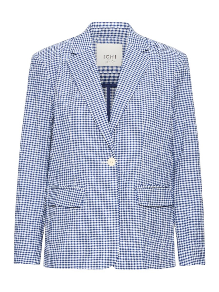 Blauwe blazer met ruitmotief Jilma Ichi