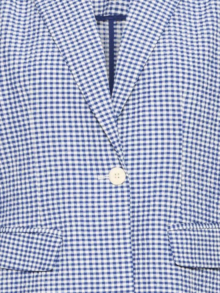Blauwe blazer met ruitmotief Jilma Ichi