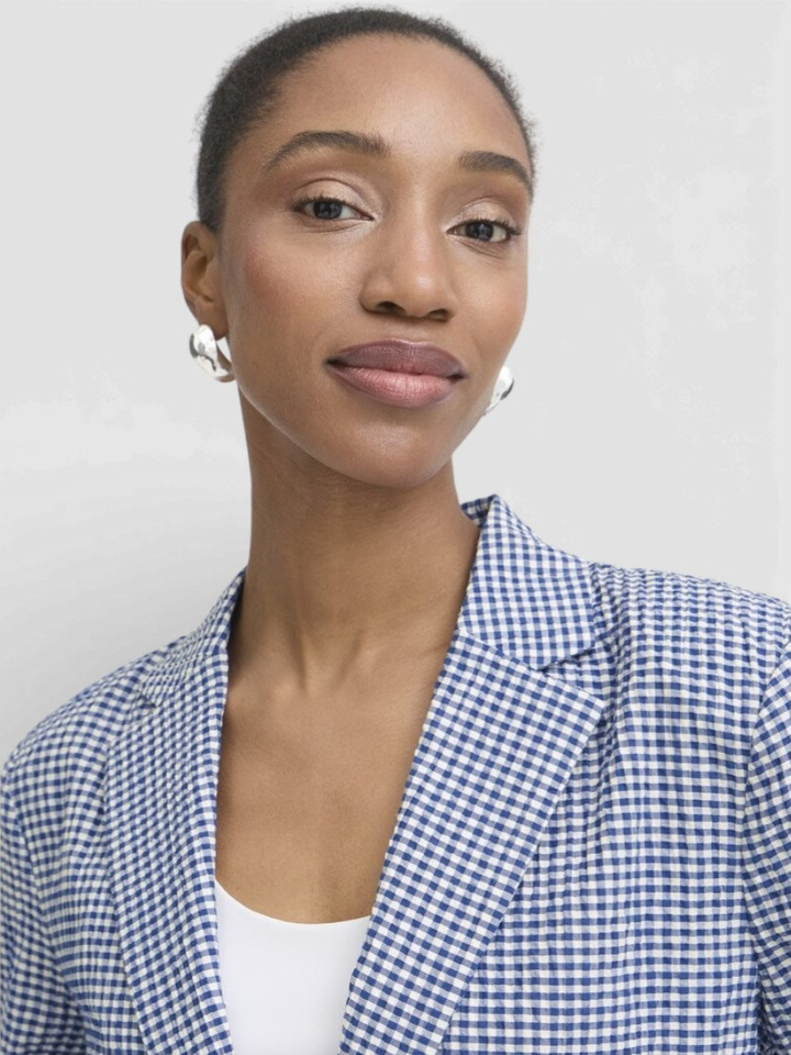 Blauwe blazer met ruitmotief Jilma Ichi