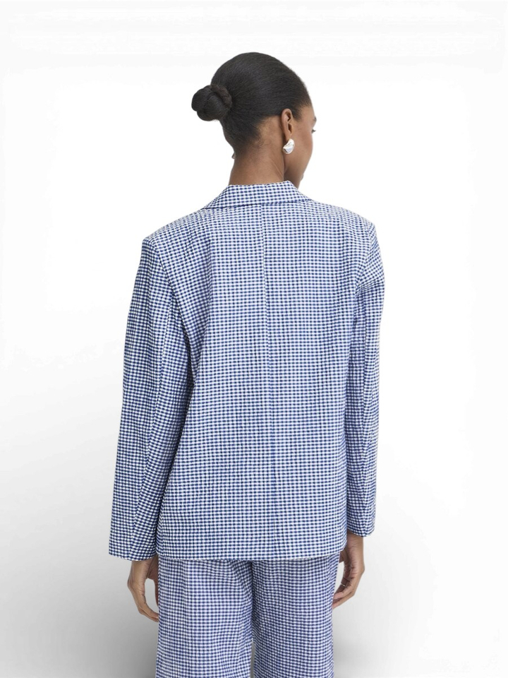 Blauwe blazer met ruitmotief Jilma Ichi