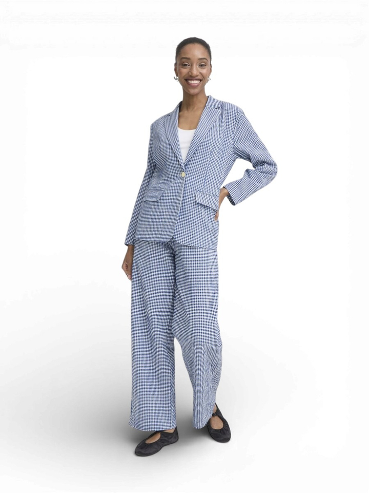 Blauwe blazer met ruitmotief Jilma Ichi