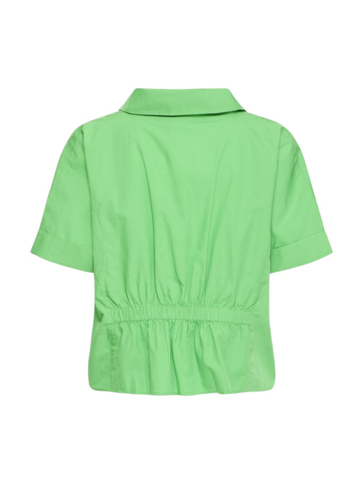 Groene blouse met korte mouwen en V-Hals Ichi