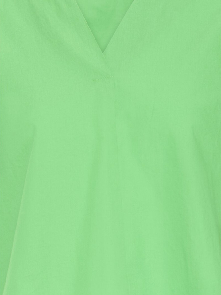 Groene blouse met korte mouwen en V-Hals Ichi
