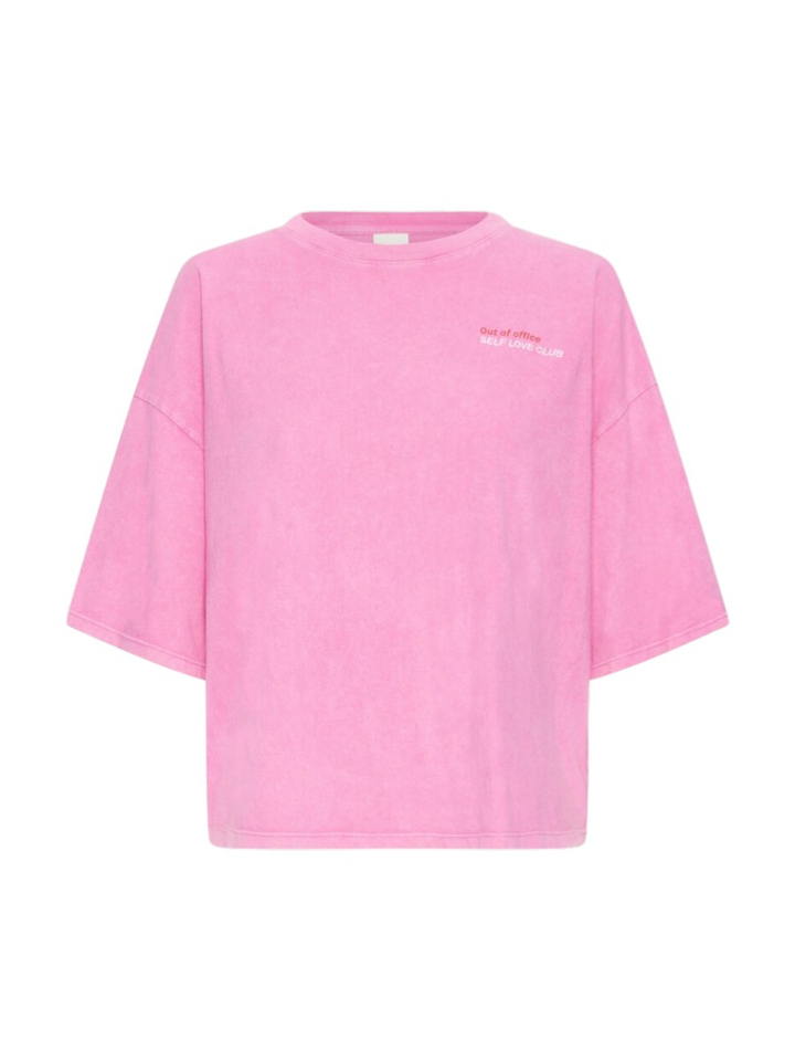 Roze t-shirt met opdruk achterkant Ichi