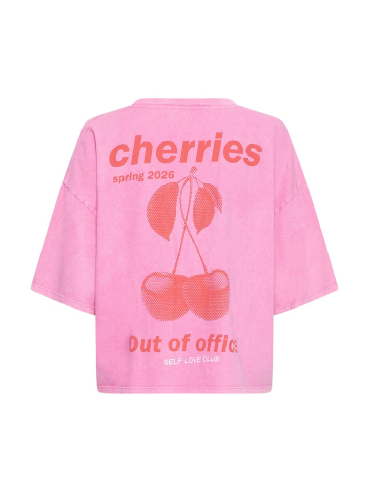 Roze t-shirt met opdruk achterkant Ichi