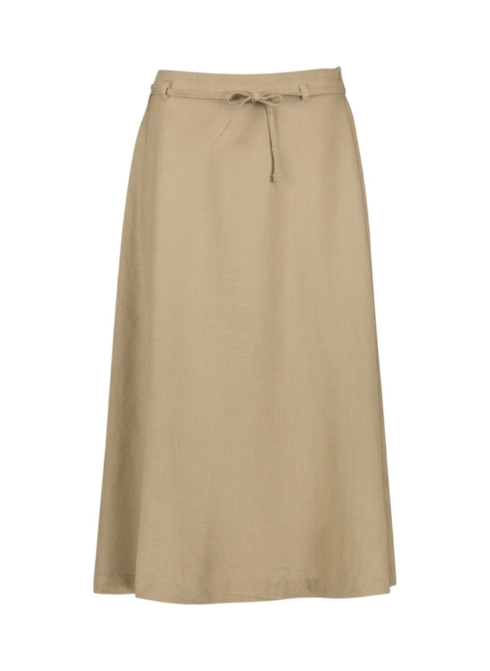 Beige rok met mix van linnen en viscose Ichi
