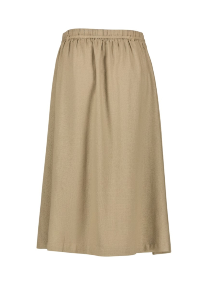 Beige rok met mix van linnen en viscose Ichi