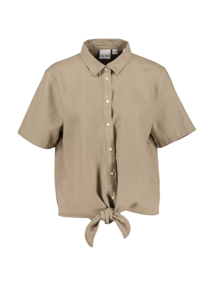 Beige linnen bloes Linno Ichi