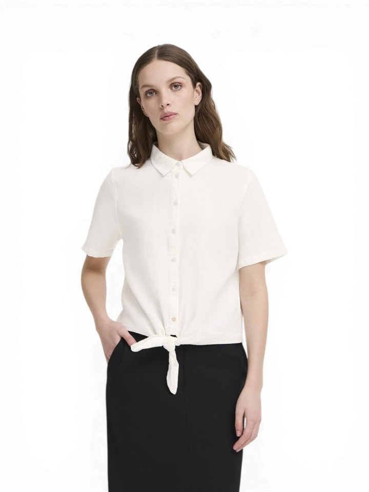 Witte linnen bloes Linno Ichi