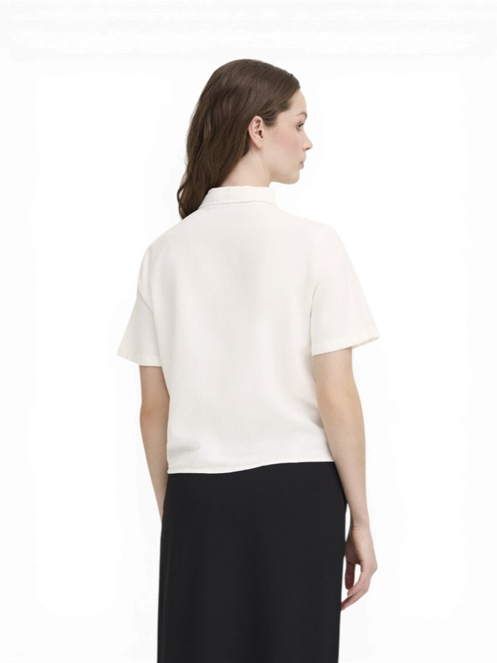 Witte linnen bloes Linno Ichi