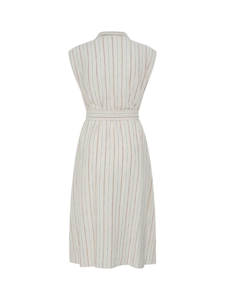 Beige gestreepte jurk Linno Ichi 