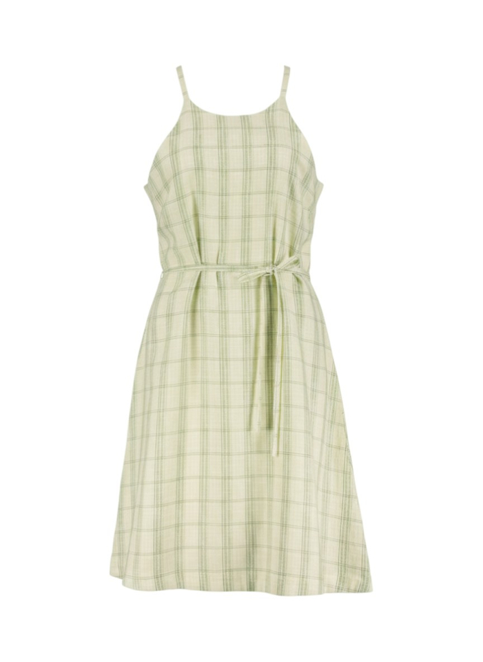 Groene geruite jurk Linno Ichi