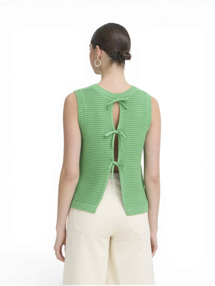Groene top met strikdetail Ih Dotties ICHI