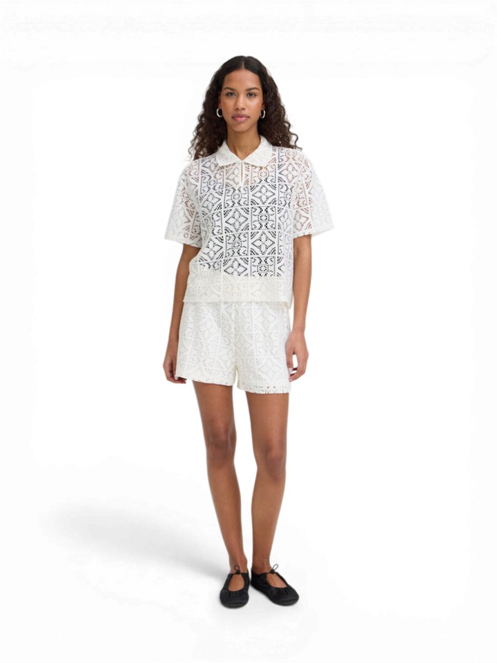 Witte blouse met broderie Ichi