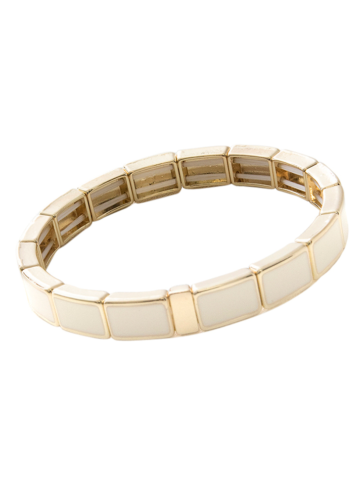 Smalle armband in goud en ecru Les Cordes
