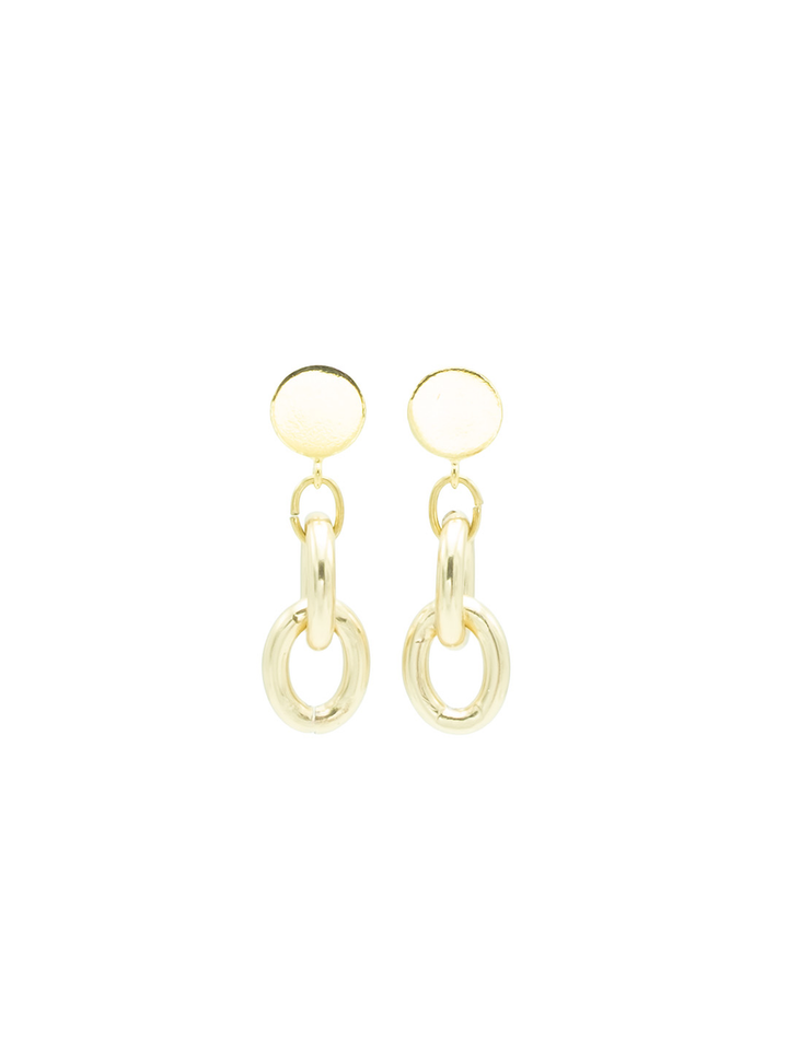 Gouden schakel oorbellen OR0884 Flo