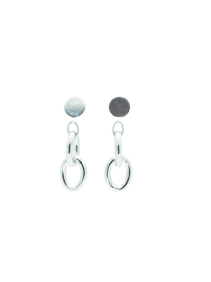 Zilver schakel oorbellen OR0884 Flo