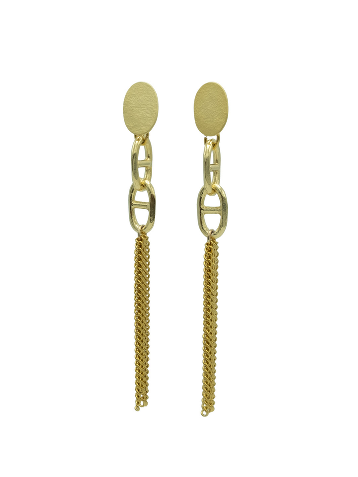 Gouden lange oorbellen OR11149 Flo 