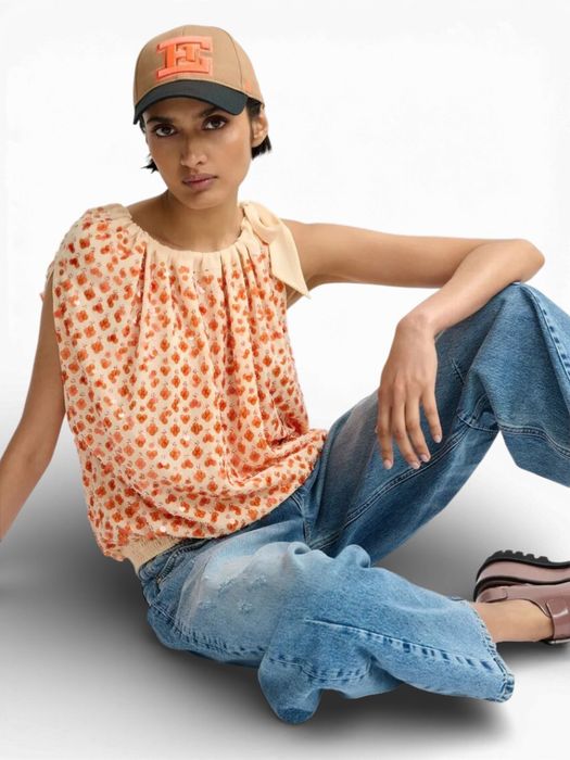 Oranje top met print Jocelyn Essentiel