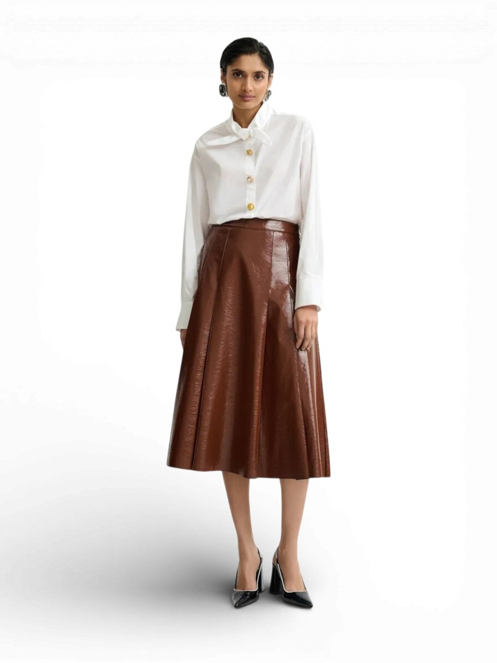 Bruine rok in lederlook Jib Essentiel 